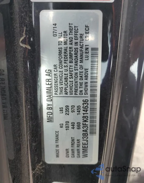 2015 Smart Fortwo Pure из США, поврежденный, VIN WMEEJ3BA3FK814636